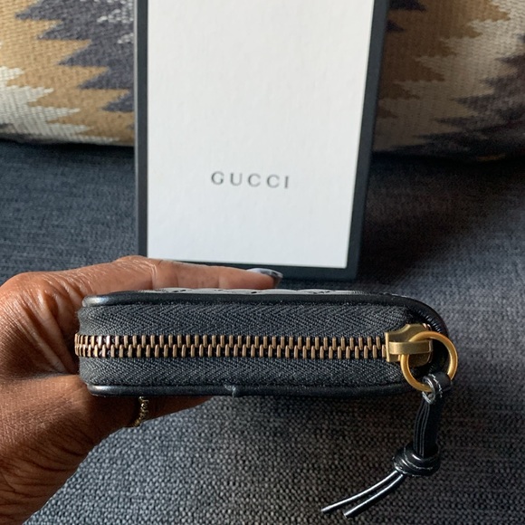 🖤❤️💚Gucci Quilted Leather Web GG Marmont Zip Around Wallet🖤❤️💚 - Picture 4 of 13